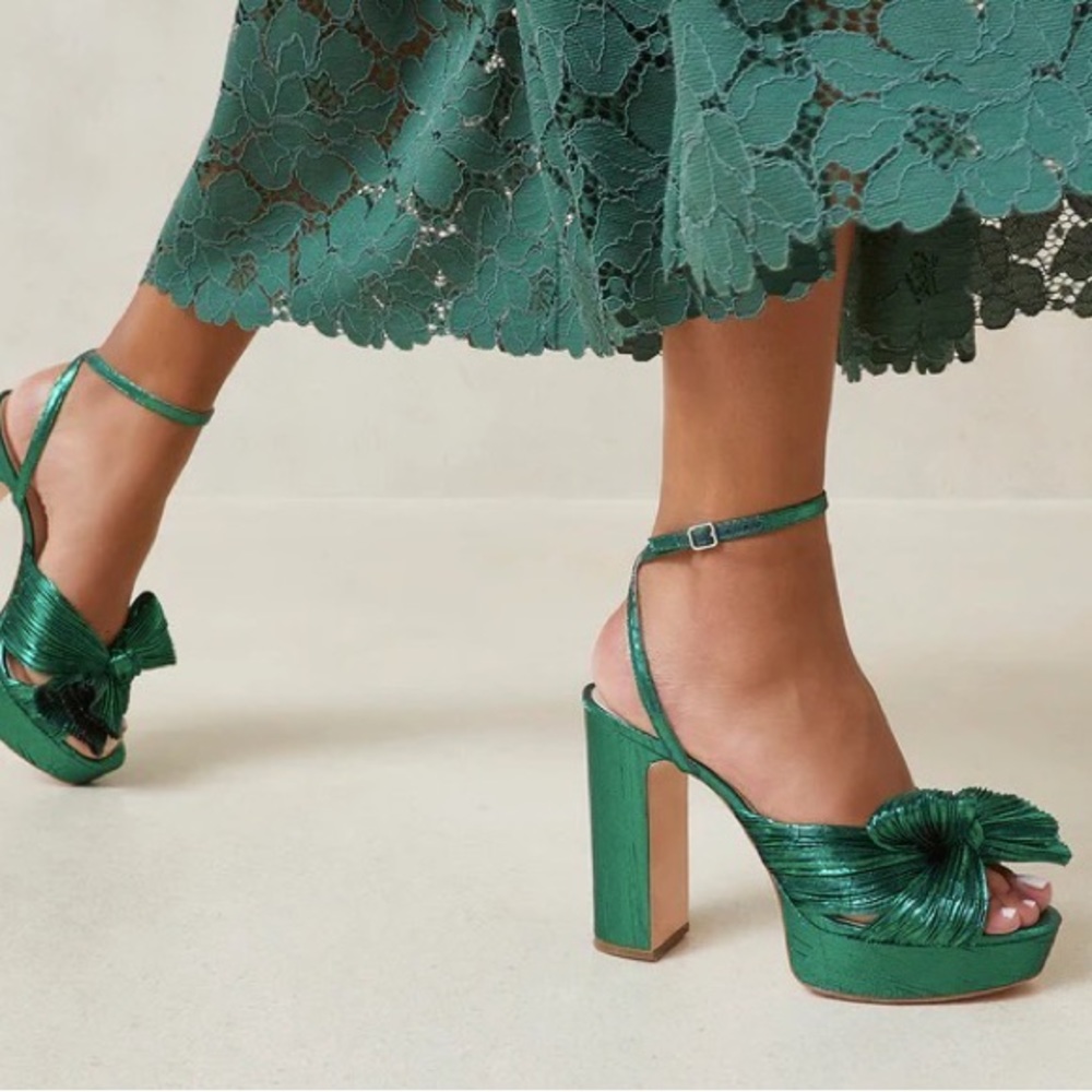 Loeffler Randall Natalia Emerald Platform Bow Heel